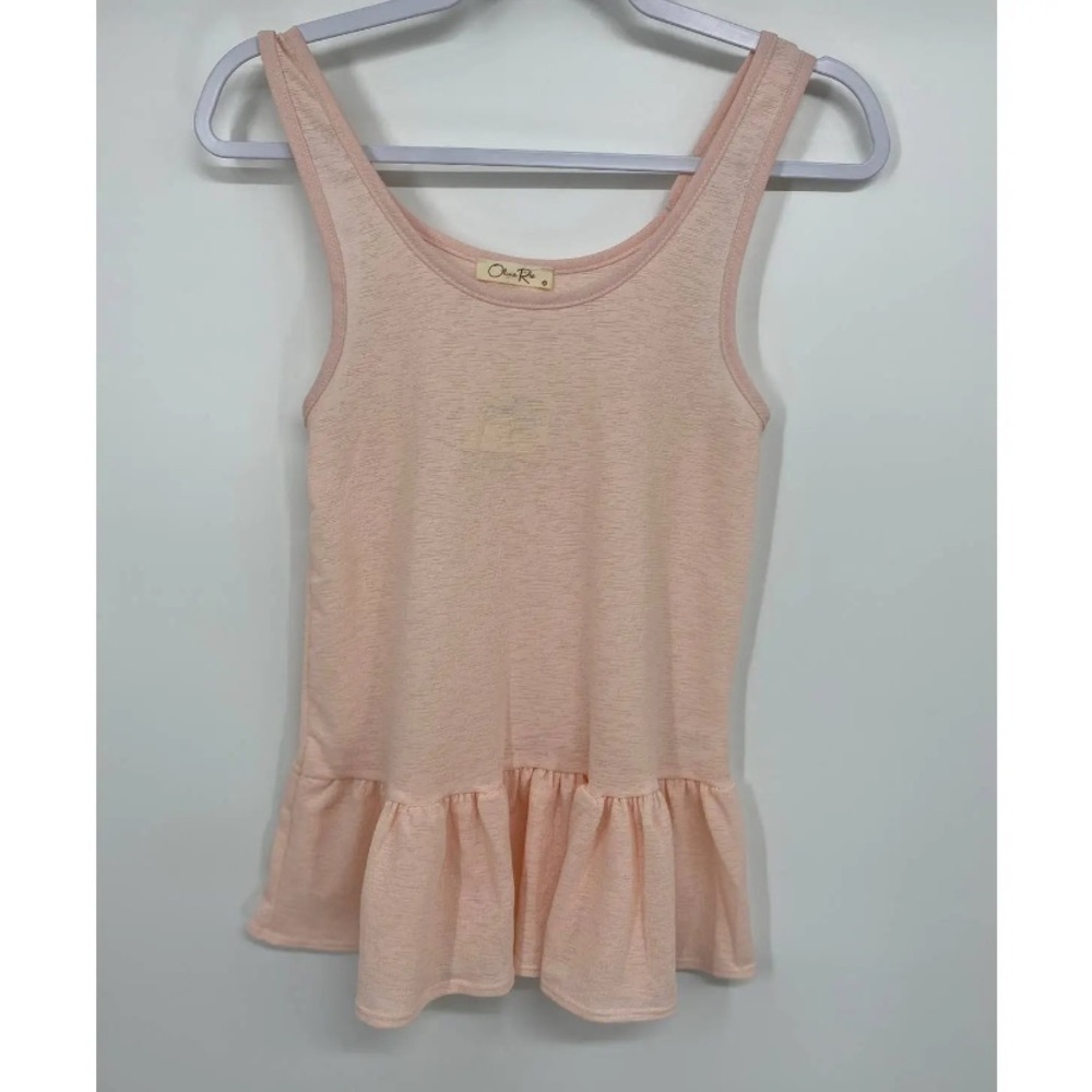 Olivia Rae Crinkle Material Light Pink Ruffle Tank Top